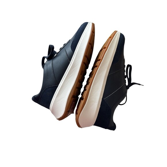 FitFlop F-Mode Leather Suede Flatform Sneaker SZ 7.5 Slip Resistant Navy NEW - Picture 5 of 9